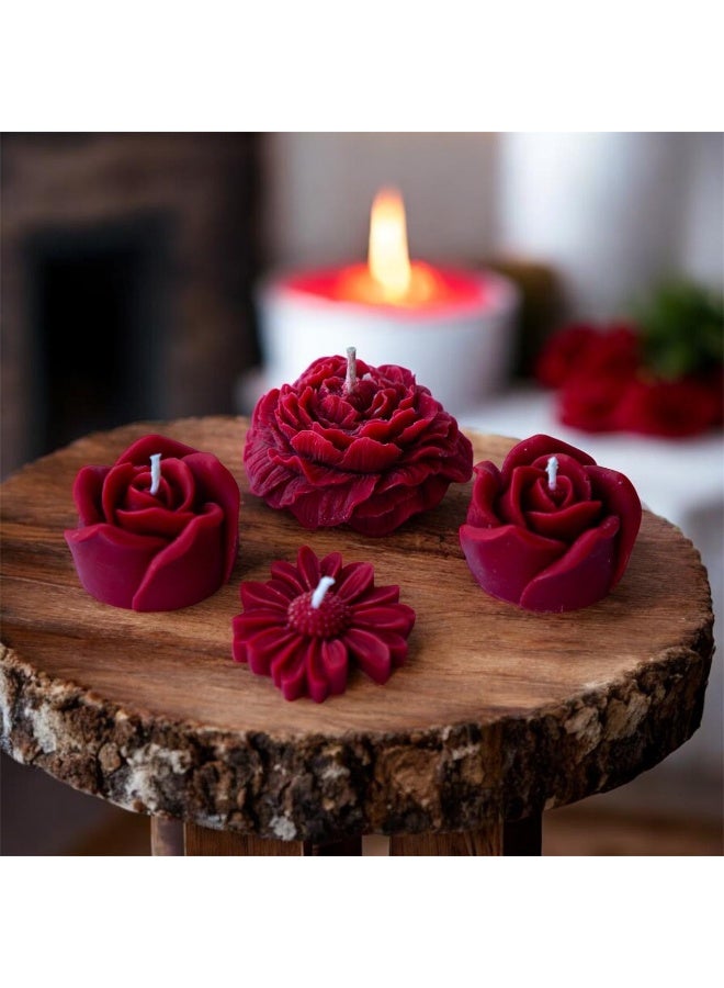 تابلوهاتي مجموعة شموع على شكل ورد احمر - Image 1