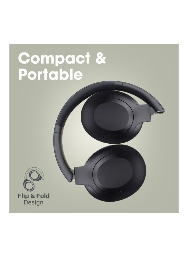 PROMATE Concord Wireless Over-Ear Headphones Hi Fi Active Noise Cancelling, Bluetooth V5.3 Headset With Microphone 27H Playtime, 3.5Mm Jack, Foldable Design For iPhone 17/17 Pro Max, Samsung S26 Ultra Black - Image 5