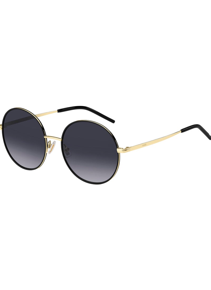 HUGO BOSS Women's UV Protection Round Sunglasses - Boss 1593/S Gold Millimeter - Lens Size: 54 Mm  - Image 1