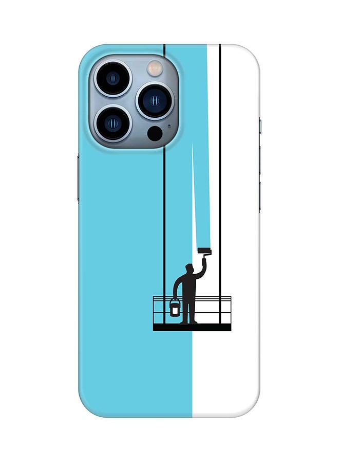 Stylizedd Case for Apple iPhone 14 Pro Slim Snap Classic Series Mobile Cover Hard PC Shield Matte Finish Print [Designed for Apple iPhone 14 Pro] - Paint Hanger (Blue) - Image 1