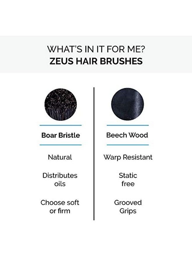 Zeus - Best Hair Brush For Men With 100% Boar Bristles And Contour Beechwood Handle Bc92 - Image 1