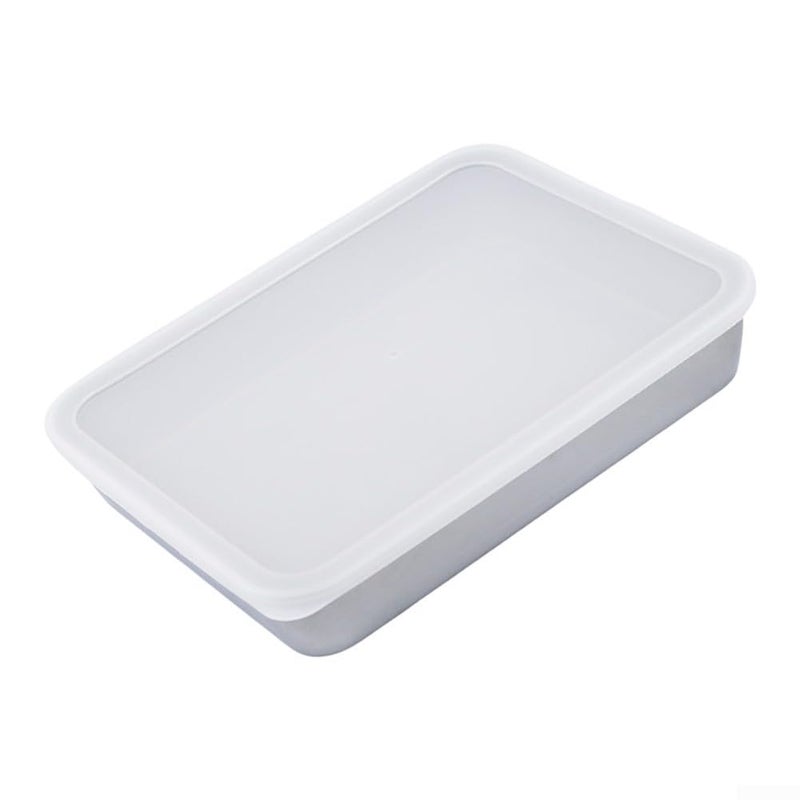 Stainless Steel Deep Tray Set With Lids 23x17x5 1cm For Serving Baking Food Storage - Image 2
