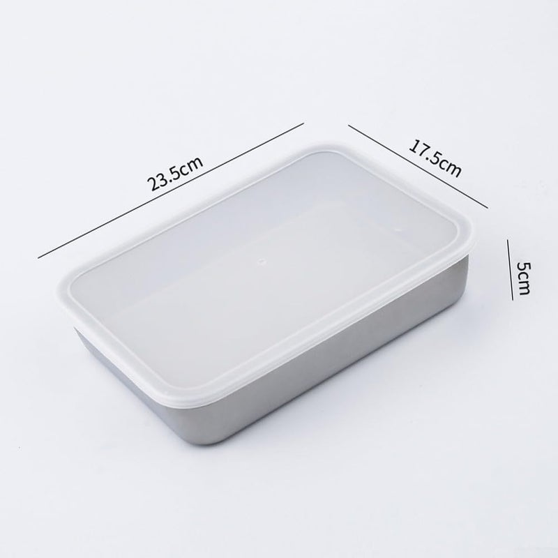 Stainless Steel Deep Tray Set With Lids 23x17x5 1cm For Serving Baking Food Storage - Image 5