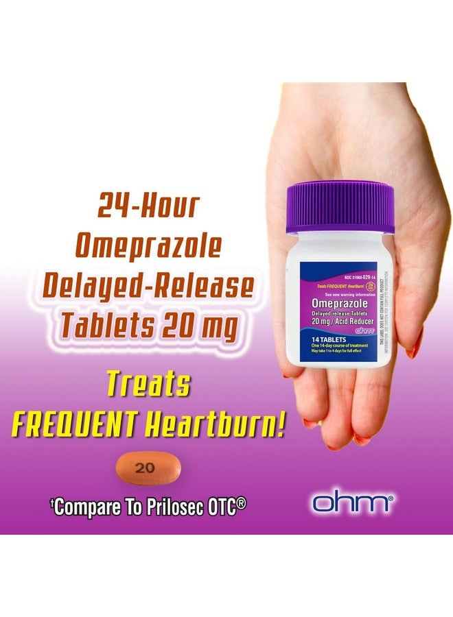 Ohm Omeprazole Delayed-Release Tablets, 20mg Acid Reducer, Treats Frequent Heartburn 84 Tablets 2 Pack - Image 2