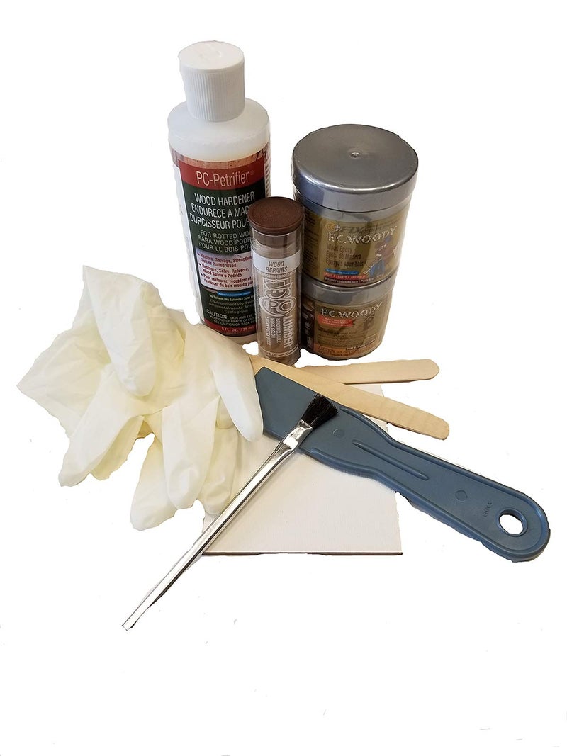 PC Products 84113 Rotted Wood Repair Kit, Water-Based Hardener, Epoxy Paste & Epoxy Putty, 1 oz - Image 1
