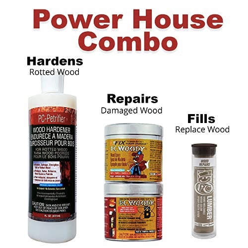 PC Products 84113 Rotted Wood Repair Kit, Water-Based Hardener, Epoxy Paste & Epoxy Putty, 1 oz - Image 2