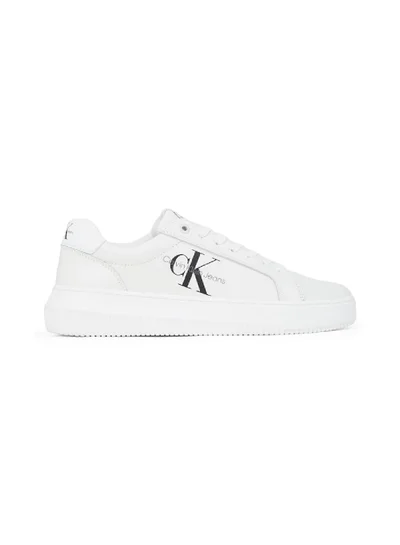 Calvin Klein Jeans Women's Leather Trainers -  leather upper , White