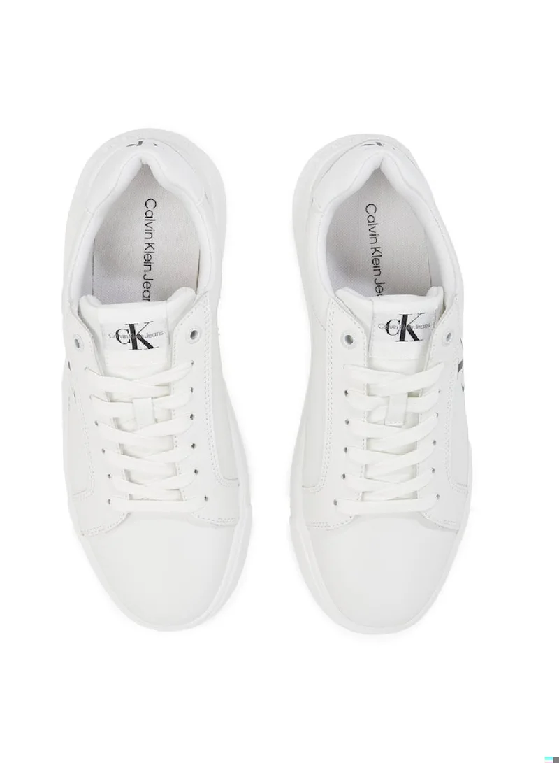 Calvin Klein Jeans Women's Leather Trainers -  leather upper , White