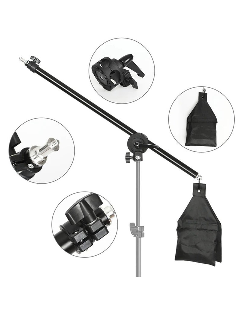 Glanfen Photography Lighting Kit with 280W 3 Colors Remote Bulbs Softbox,C Cantilever Stand with Boom Arm,Carry Bag for Video Recording, Portraits Shooting  - Image 5