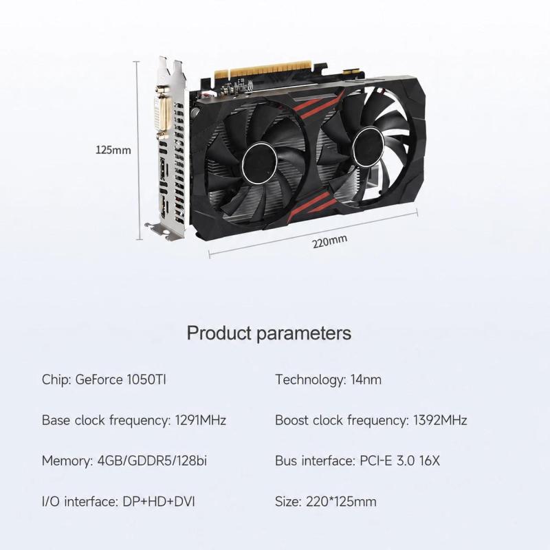 JINGSHA Graphics Card 4GB GDDR5 128bit Dual Fans - Gaming Video Card with DP HD DVI for Office Gaming - Image 5