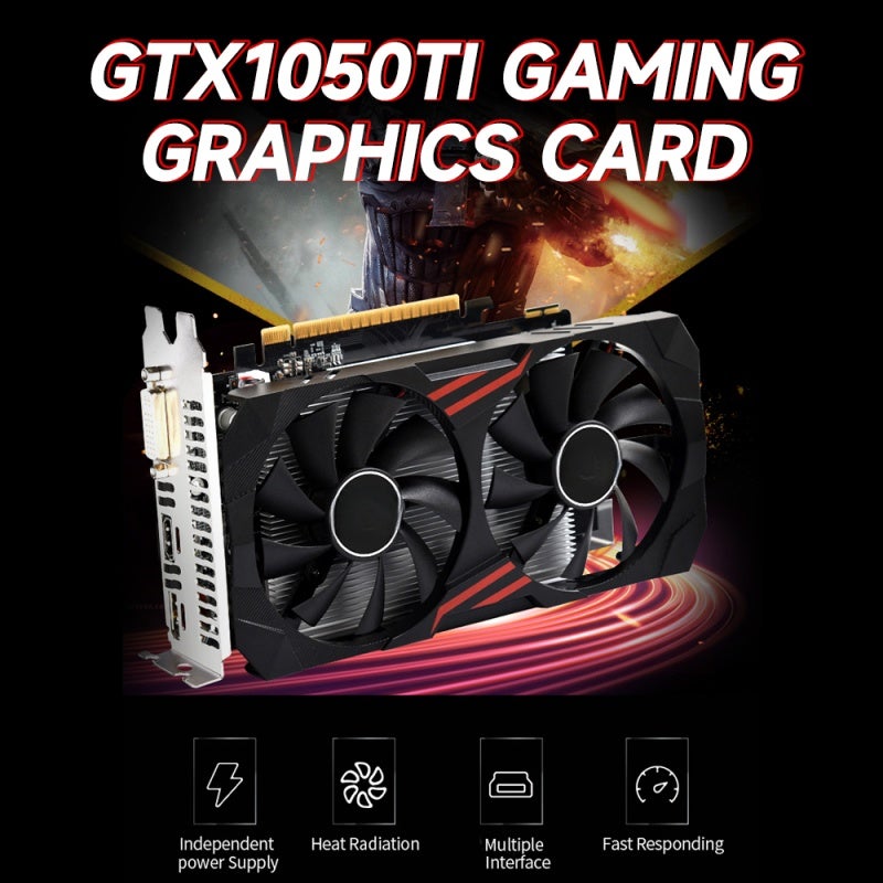 JINGSHA Graphics Card 4GB GDDR5 128bit Dual Fans - Gaming Video Card with DP HD DVI for Office Gaming - Image 3