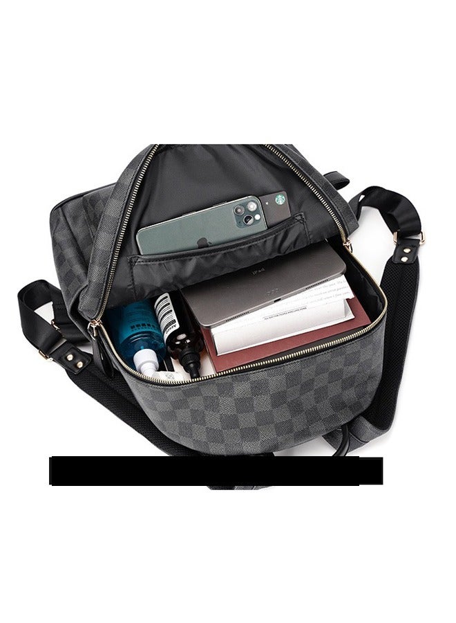 Leather Laptop Backpack for Men Women, School College Bookbag Casual Travel Daypack - Image 2