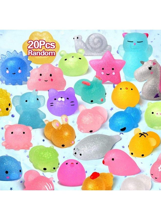 LUDILO - Mochi Animal Squishies Toys 2Nd Generation Glitter Mochi Squishy 20Pcs Random Kawaii Mini Squishies Party Favors For Kids Unicorn Cat Panda Class Prizes Birthday Gifts Stress Relief Toy - Image 1
