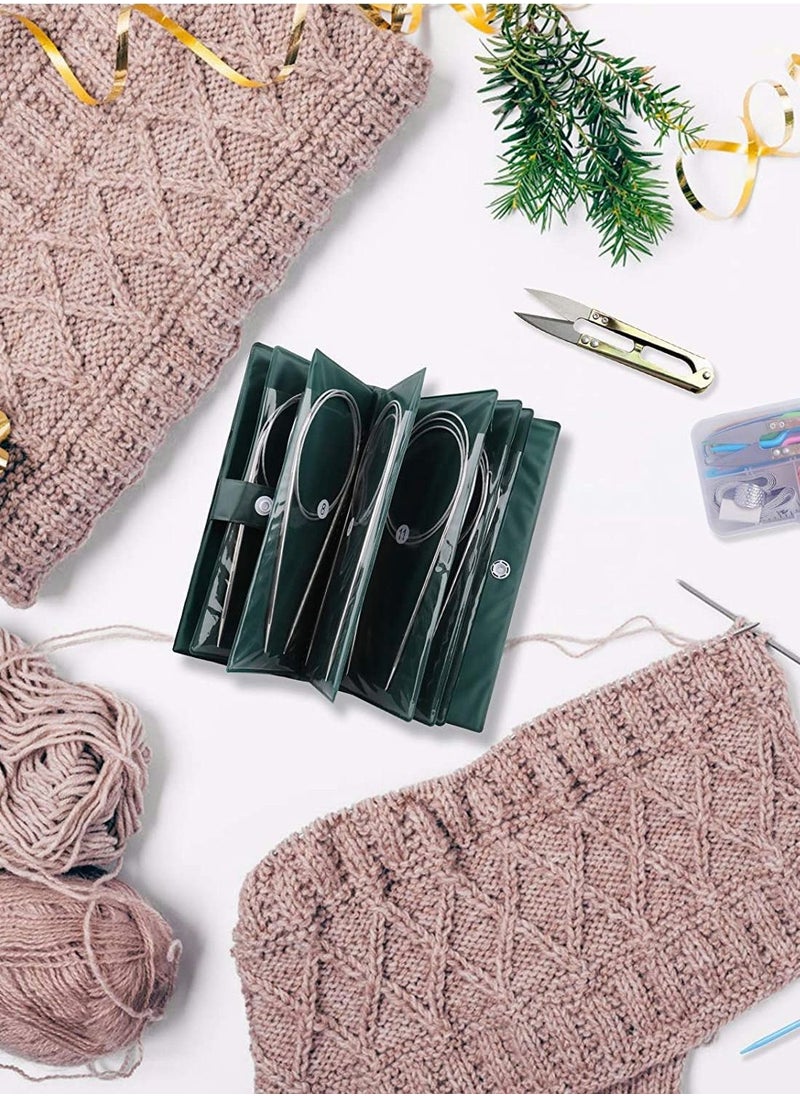 Excefore - Circular Knitting Needles Set, 43cm Stainless Steel Knitting Needles Size 1.5/1.75/2.0/2.25/2.5/3/3.5/4/4.5/4.7/5 mm for Any Weave DIY Lover or Beginner - Image 1