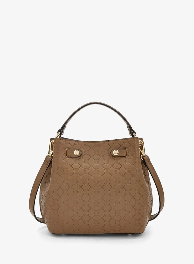 Elle TAN Suede Crossbody Bag With Detachable Strap for Women | Best Price UAE