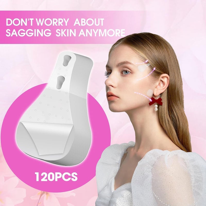120 stickers of white invisible face lift stickers, eyebrows, face and neck firming beauty tape - Image 5