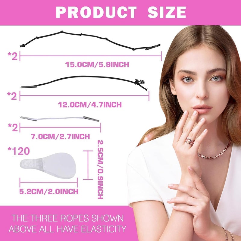 120 stickers of white invisible face lift stickers, eyebrows, face and neck firming beauty tape - Image 2