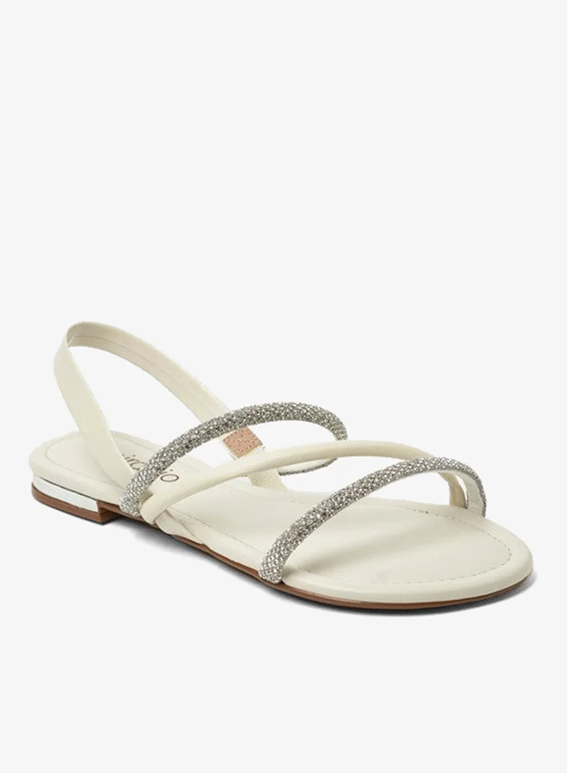 Beira Rio  Beira Rio Ladies Flat Sandals Crystal-Silver | Made In Brazil for Women | Best Price UAE