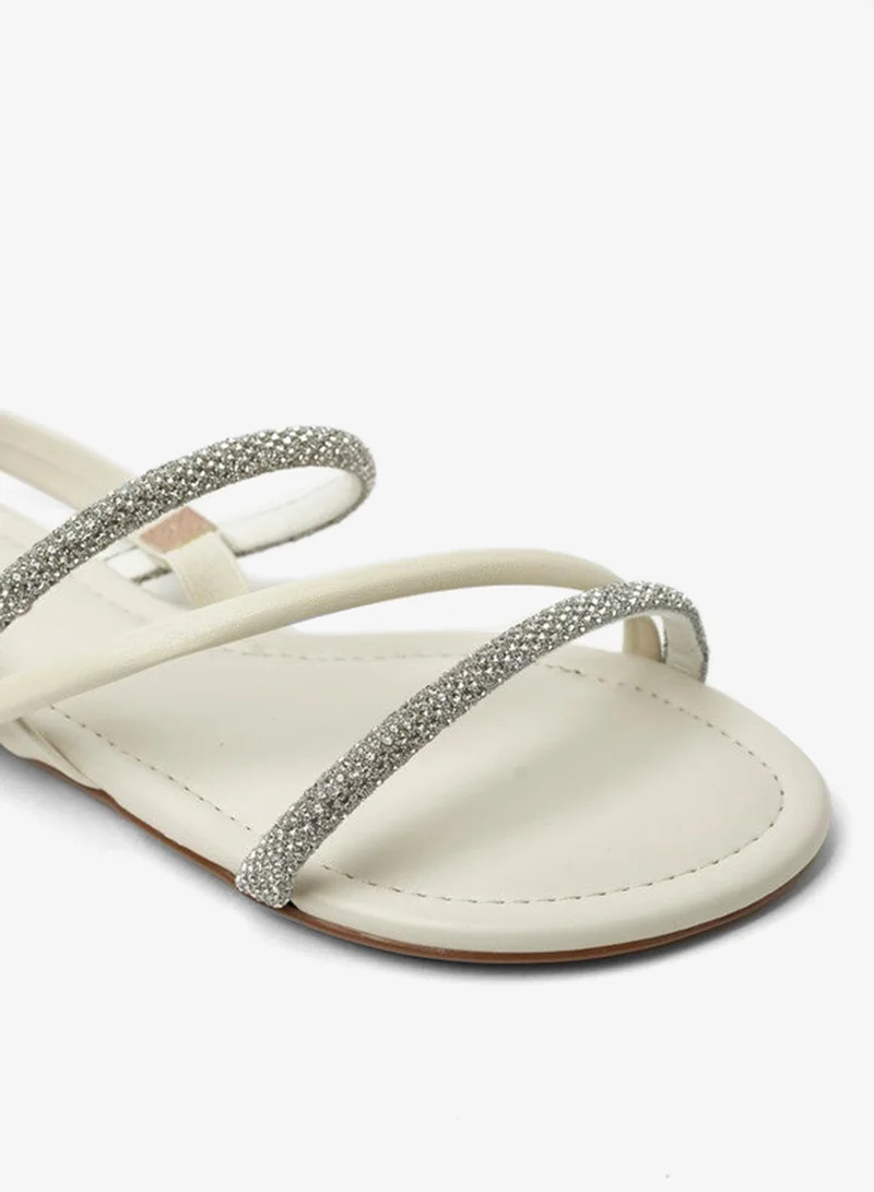 Beira Rio  Beira Rio Ladies Flat Sandals Crystal-Silver | Made In Brazil for Women | Best Price UAE