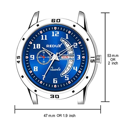 REDUX Stainless Steel Mw-406 A Classic Analog Blue Dial Watch For Men And Boys - Image 3