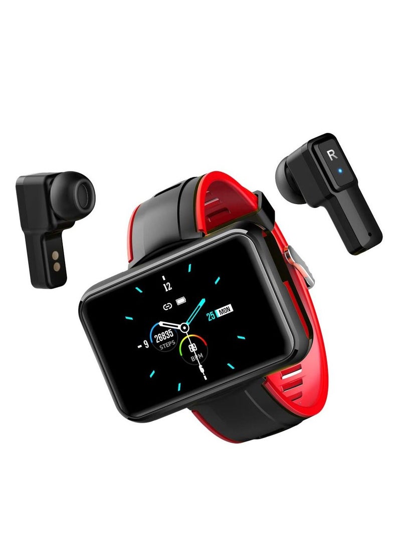 AROAQ T91 2 in 1 TWS Wireless Bluetooth Headset Smart Watch Men 1.4" Big DIY Screen Bluetooth 5.0 Headphone Fitness Tracker Smartwatch  - Image 2
