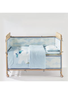 Babycare Babycare - Baby Bedding Set, Kesley Whale Blue, 4 Pcs (Quilt Cover 100×120 cm, Quilt Core 100×120 cm, Pillowcase 50×30 cm, Pillow Core 50×30 cm), Soft Cotton, BPA-Free, Non-Toxic, Hypoallergenic, Gentle on Baby Skin, Breathable Fabric, Easy to Wash, Lightweight, Durable, Cozy Sleep Comfort, Safe for Babies, Ideal for Cribs, Stylish Nursery Bedding  - Image 2