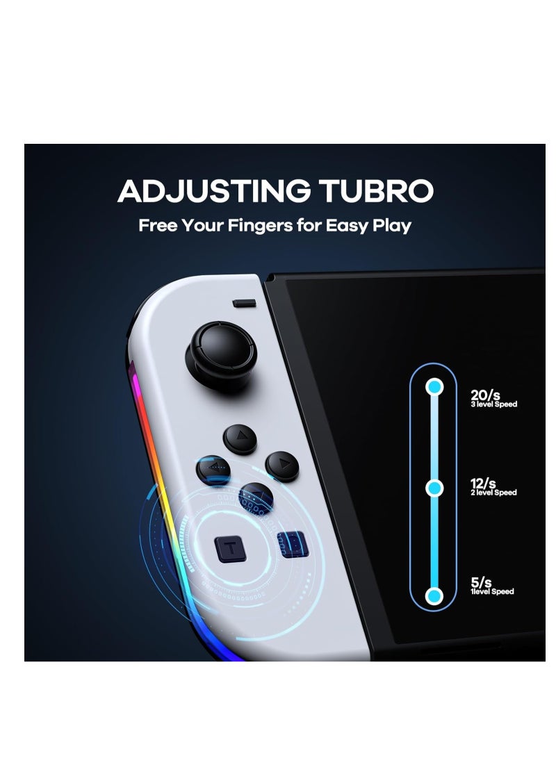 Controllers for Nintendo Switch, Replacement for Switch Controller with RGB LED, Adjustable Turbo & Vibration, Motion Control,Wake-Up/Screenshot