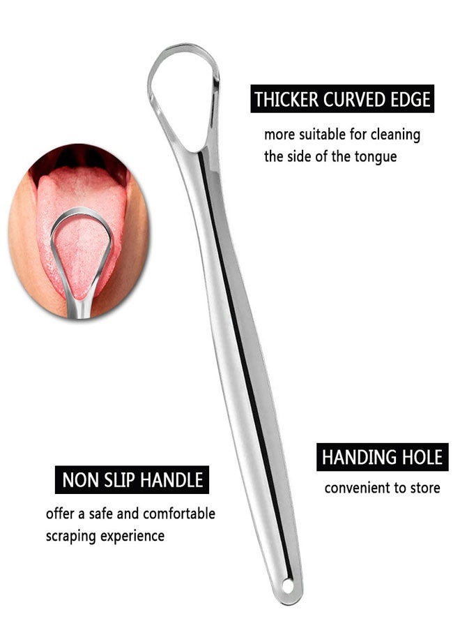 Tongue Scraper for Adult, 3 Pack Stainless Steel Tongue Scraper for Oral Care, Reduce Bad Breath, with Handy Metal Travel Carry Case. - Image 5