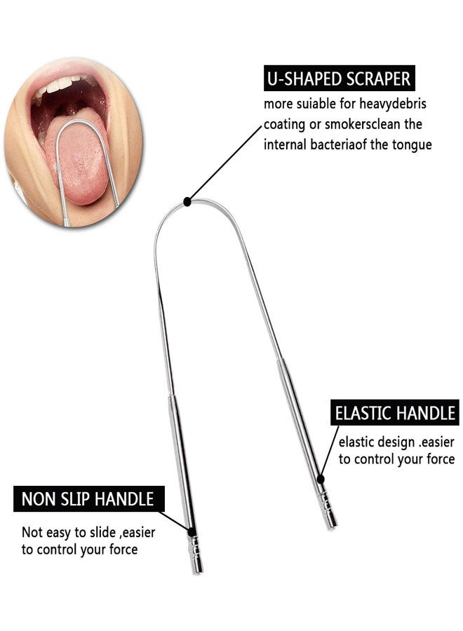 Tongue Scraper for Adult, 3 Pack Stainless Steel Tongue Scraper for Oral Care, Reduce Bad Breath, with Handy Metal Travel Carry Case. - Image 3