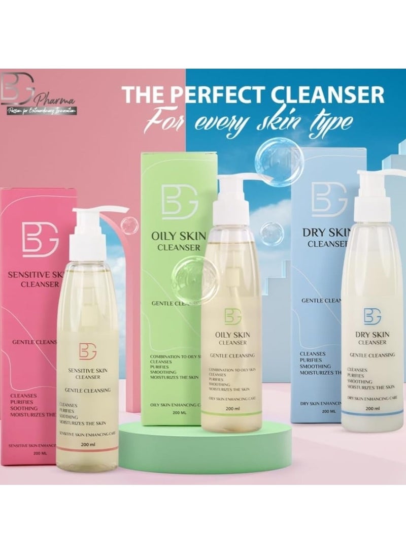 BG Dry Skin Cleanser – Gentle Hydrating Face Wash – Nourishing Formula for Dry & Sensitive Skin – Removes Impurities Without Drying – Daily Skincare – 200ml - Image 2