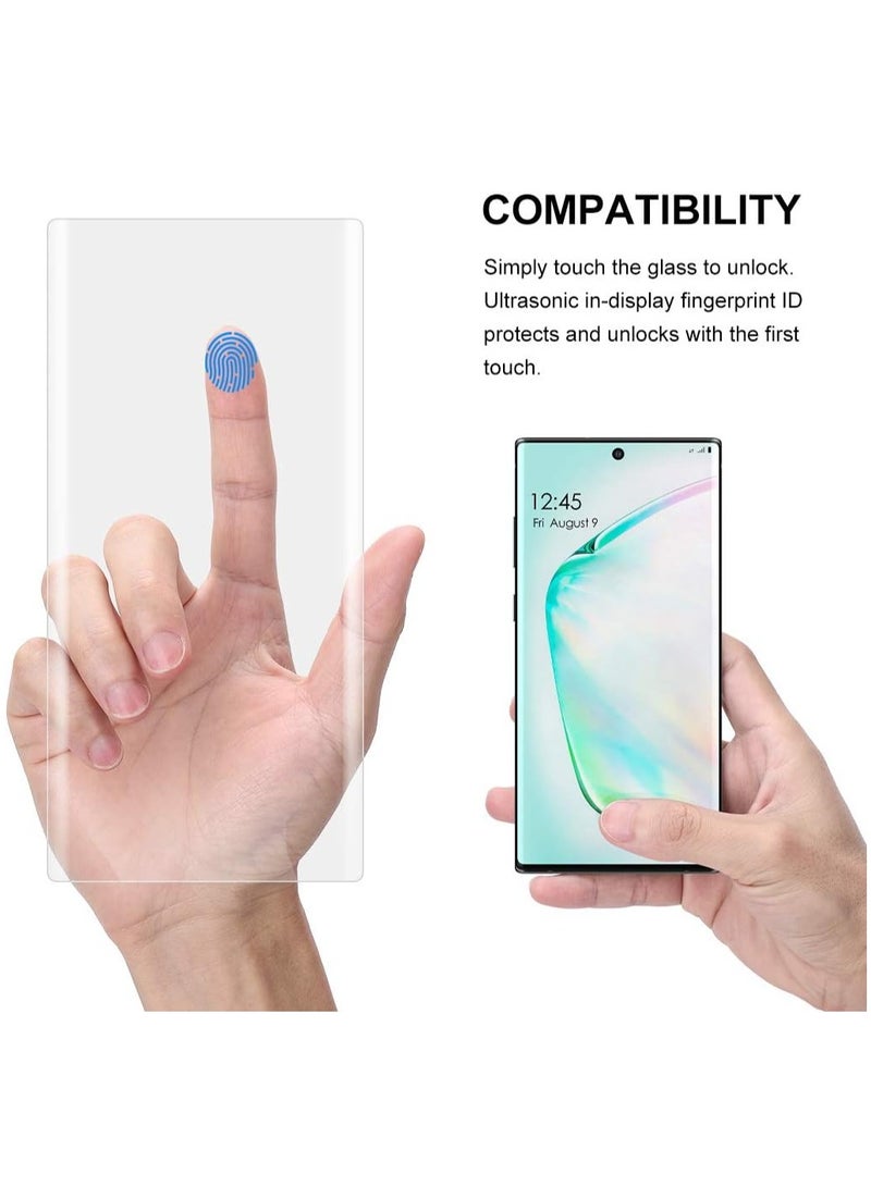 ELTRAZONE واقي شاشة من الزجاج المقوى المنحني بالكامل 0.25 مم لهاتف سامسونج جالكسي نوت 10 - أسود - Image 4