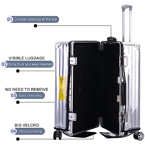 Veki Clear Suitcase Cover PVC Protector with Zip, Waterproof Transparent Luggage Cover Protective Bag, for Plastic Trolley Case Protect Suitcases from Scratch for Travel Accessories (28inch) - Image 3