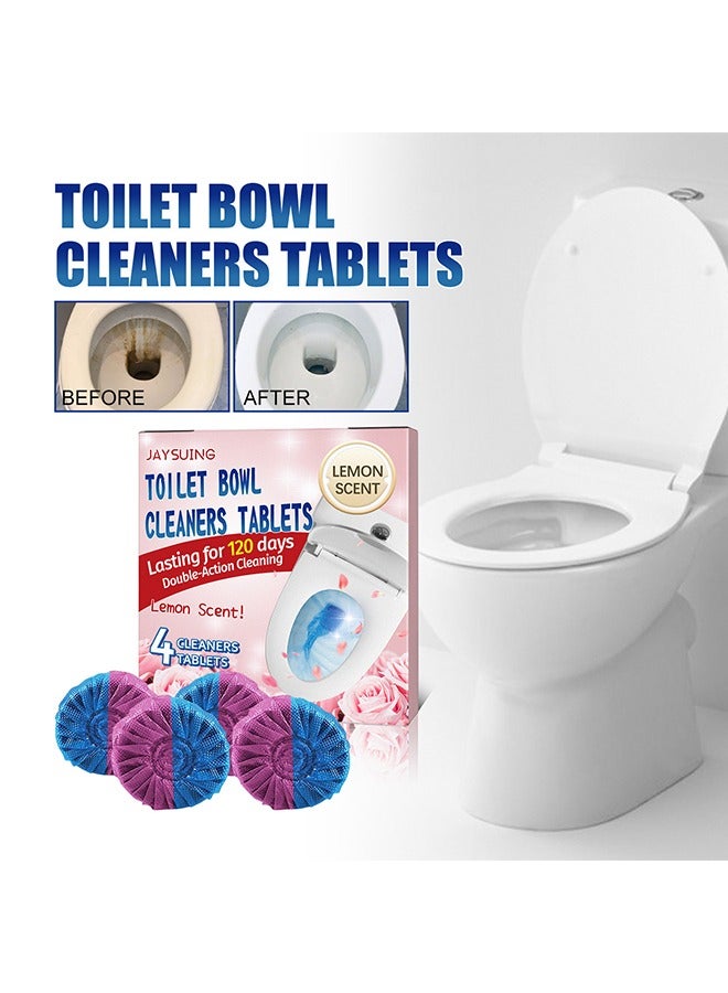 Jaysuing Toilet Bowl Cleaner Tablets 4 Pack, Ultra-Clean Toilet Cleaners for Deodorizing Descaling, Long-Lasting Toilet Bowl Cleaner Tablets with Sustained-Release Technology Against Tough Stains - Image 1