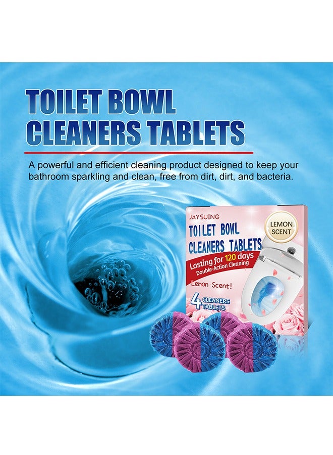 Jaysuing Toilet Bowl Cleaner Tablets 4 Pack, Ultra-Clean Toilet Cleaners for Deodorizing Descaling, Long-Lasting Toilet Bowl Cleaner Tablets with Sustained-Release Technology Against Tough Stains - Image 2