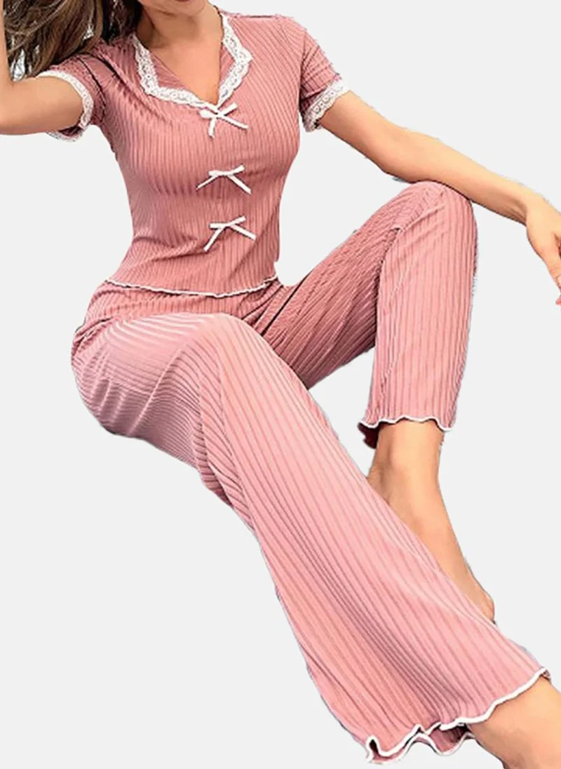 YUNIQEE Mauve Solid Pyjamas & Top