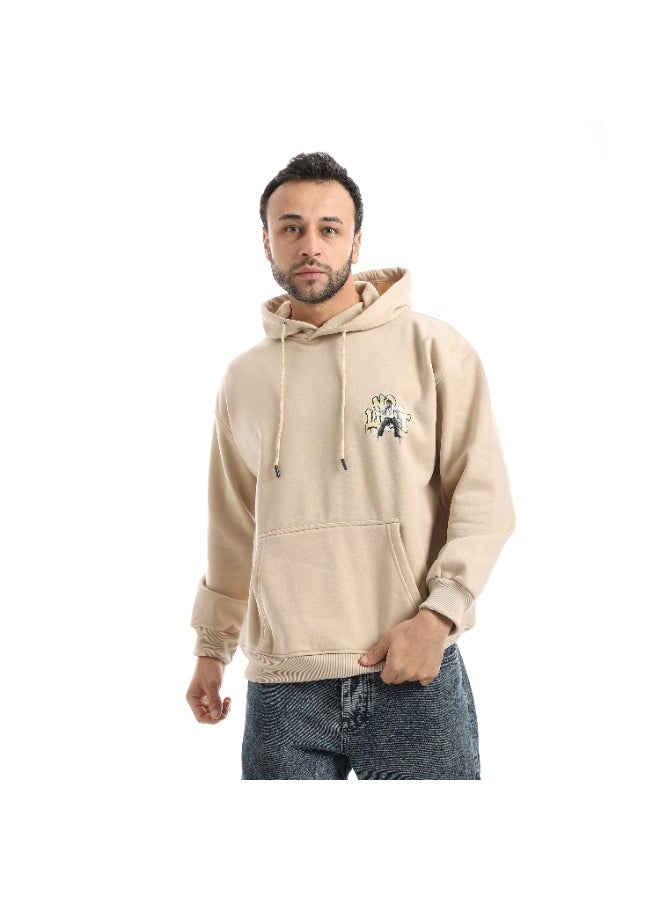 Caesar Men's oversized hoodie with a hood and prints on the chest and back - Image 1