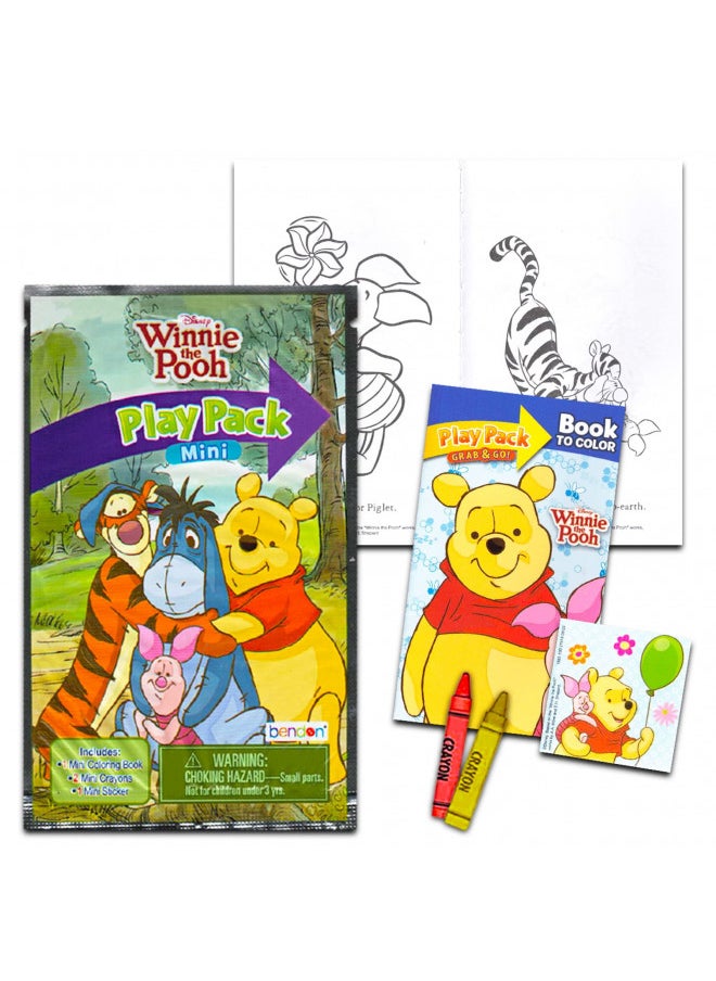 Classic Disney Classic Disney Disney Winnie The Pooh Mini Party Favors Set for Kids - Bundle with 24 Grab n Go Play Packs Coloring Pages, Stickers and More (Winnie Birthday Supplies), Winnie the Pooh party supplies  - Image 2