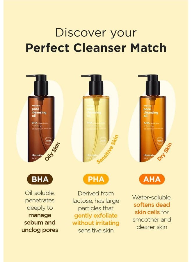 Hanskin Pore Cleansing Oil, Oil Cleanser for Face, Makeup Blackhead Remover, Korean Cleanser for Sensitive Skin [PHA] (10.14 oz) - Image 5