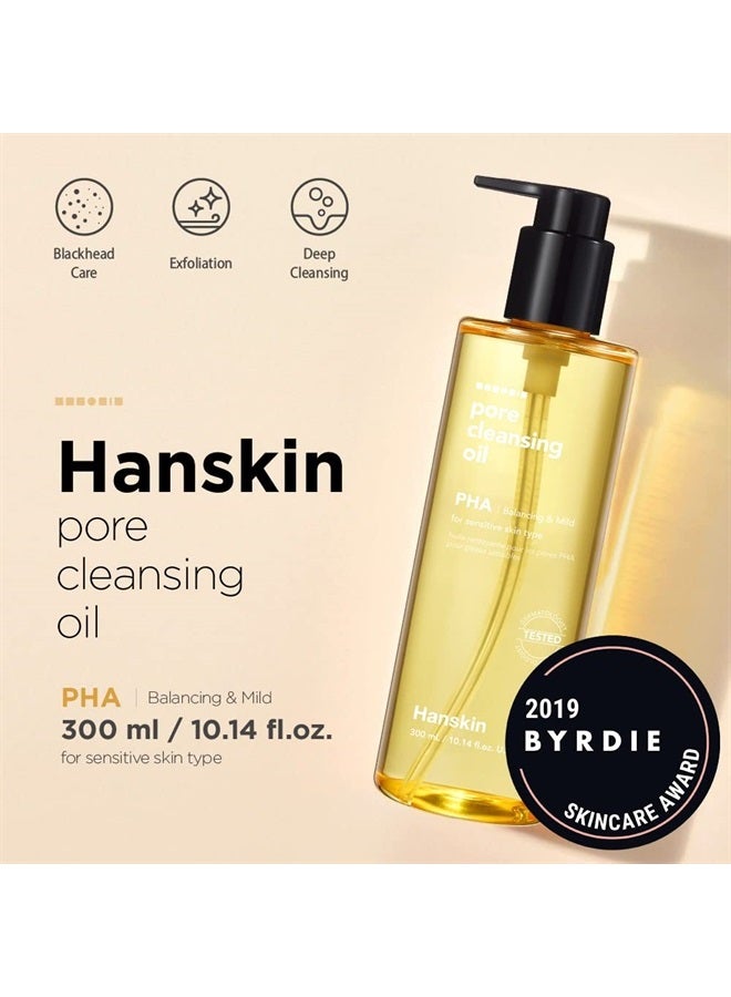 Hanskin Pore Cleansing Oil, Oil Cleanser for Face, Makeup Blackhead Remover, Korean Cleanser for Sensitive Skin [PHA] (10.14 oz) - Image 2