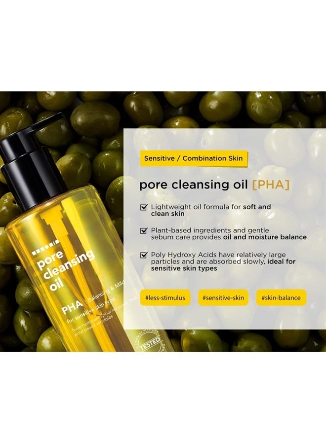 Hanskin Pore Cleansing Oil, Oil Cleanser for Face, Makeup Blackhead Remover, Korean Cleanser for Sensitive Skin [PHA] (10.14 oz) - Image 3