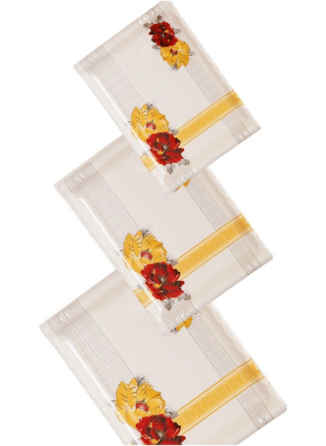 A TO Z Floral Melamine Serving Tray Set – 3 Pcs, Premium Quality, Scratch Resistant & Unbreakable, BPA-Free, 33x38x44.5 cm, Design 209 | Dishwasher Safe, Ideal for Daily Use & Parties  - Image 4