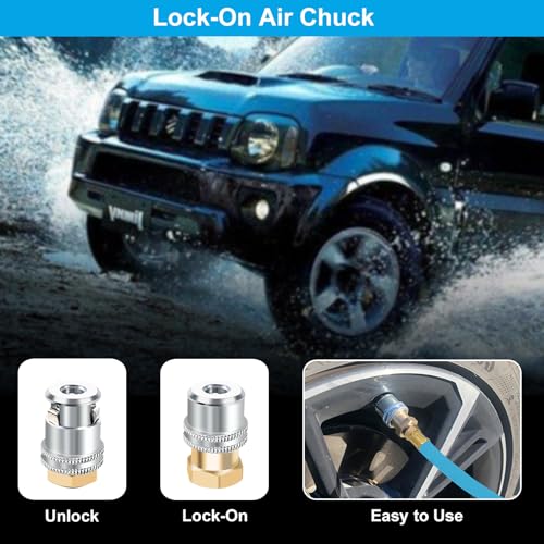 Uharbour 4 Tire Inflation Deflation System, 4 Tire Air Up Down System, 4 Tire Pressure Equalizer, Inflate or Deflate All 4 Tires at Once, Flexible Air Hose Fits Up to 155" Wheelbase. - Image 5