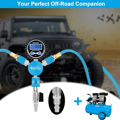 Uharbour 4 Tire Inflation Deflation System, 4 Tire Air Up Down System, 4 Tire Pressure Equalizer, Inflate or Deflate All 4 Tires at Once, Flexible Air Hose Fits Up to 155" Wheelbase. - Image 4