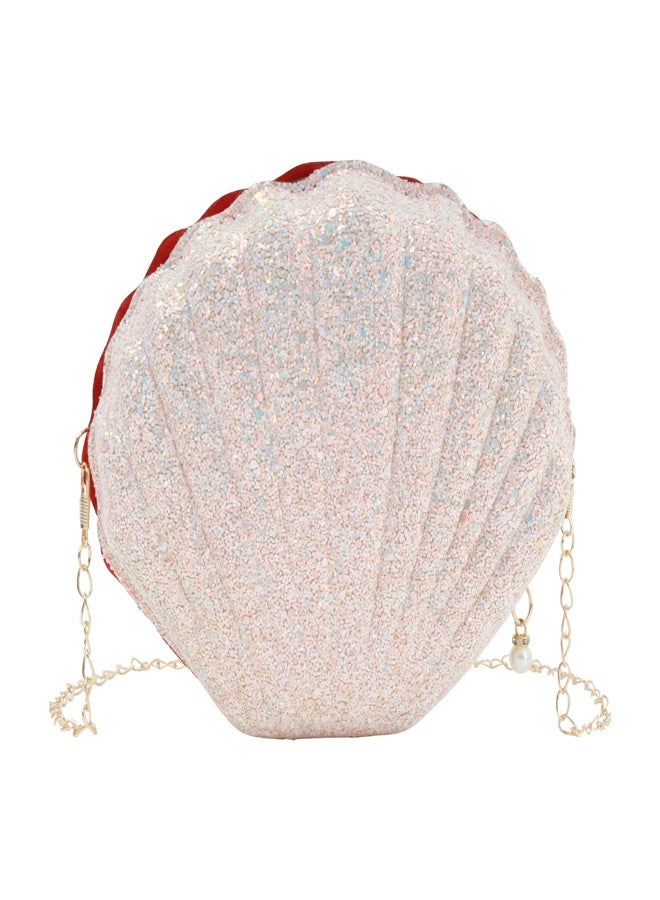 Felice Ann Women Mini Glitter Sequins Seashell Cross-body Bag Chain Strap Shoulder Bag Evening Clutch Handbag - Image 1
