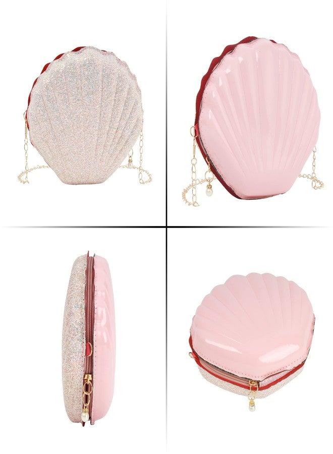 Felice Ann Women Mini Glitter Sequins Seashell Cross-body Bag Chain Strap Shoulder Bag Evening Clutch Handbag - Image 5