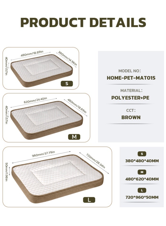 MODI Orthopedic Brown Breathable Cat Mat – High-Resilience Cooling Pet Bed with Anti-Slip Base | Available in S, M, L Sizes - Image 2