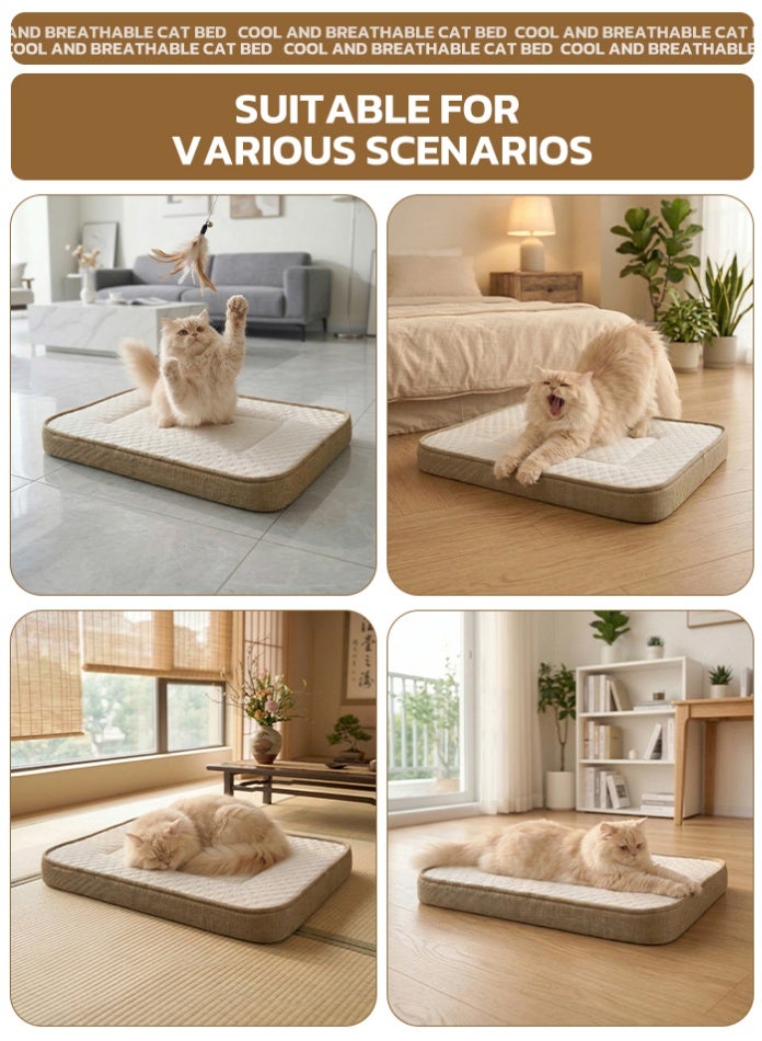 MODI Orthopedic Brown Breathable Cat Mat – High-Resilience Cooling Pet Bed with Anti-Slip Base | Available in S, M, L Sizes - Image 5
