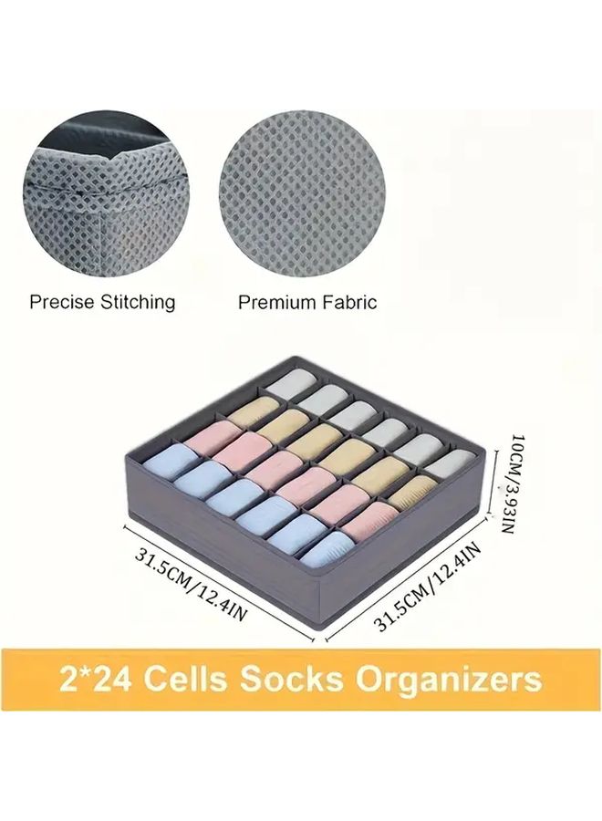 Grey Foldable Under Bed Wardrobe Organizer Storage Box With Compartments - Image 3