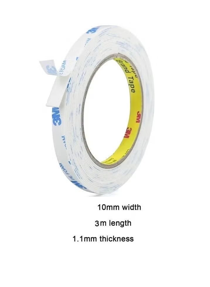 3M Double Sided Tape 1cm*3meter, Mounting Tape Heavy Duty, Removeable PE Foam Tape Strips, Strong Adhesive Tape Waterproof Free Damage for Paint Wall Picture Hanging Poster - Image 1
