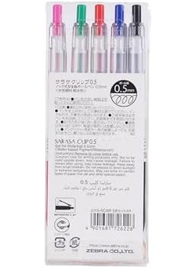 ZEBRA Sararsa Clip On Gel Pen 5 Pieces 0.5 Mm Tip Size - Image 2